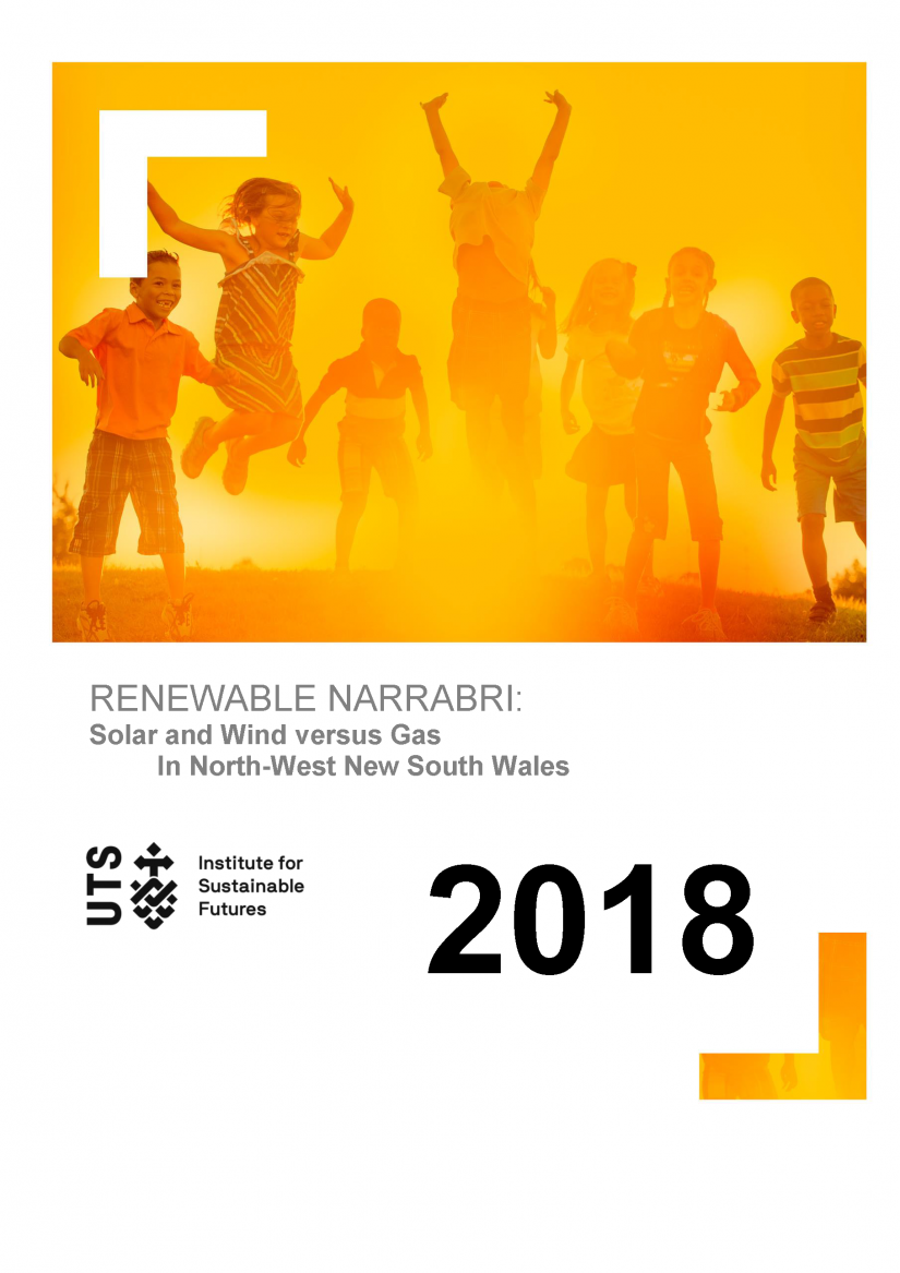Cover of ISF's 100% Renewables for Narrabri report