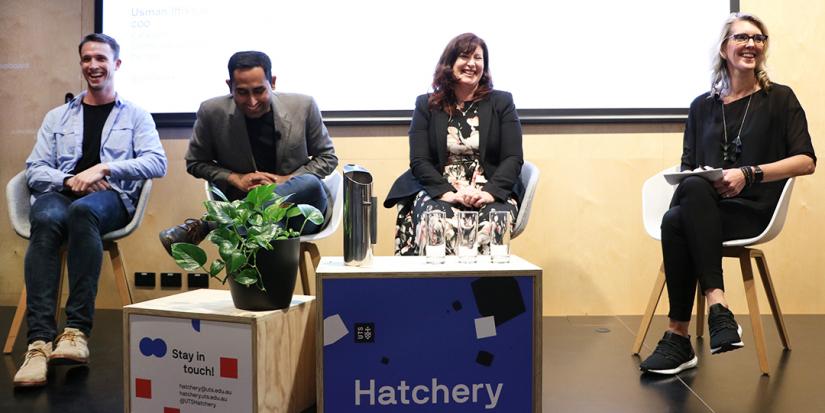 Pictured from left to right: Hugh Boddam-Whetham, Usman Iftikhar, Fiona Anson and Margaret Maile Petty. Photo by Liam Kennedy.