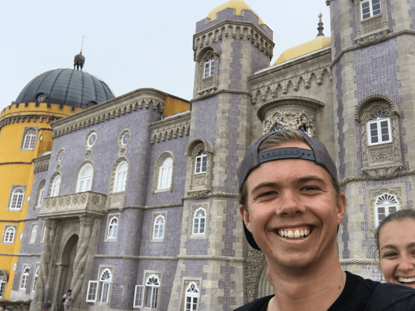 FASS Spain ICS study tour selfie of Ben smiling in front of cathedral