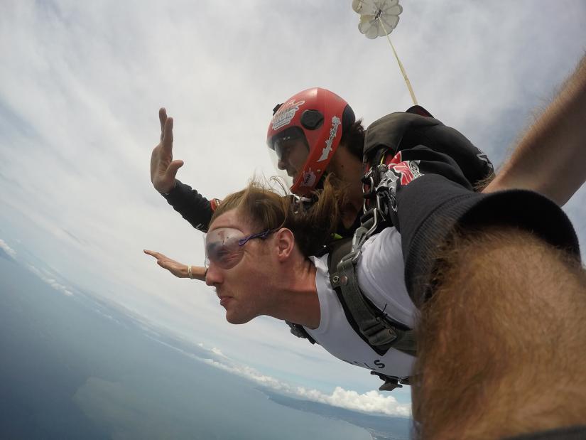 FASS ICS Mexico study tour Mitchell and in instructor skydiving