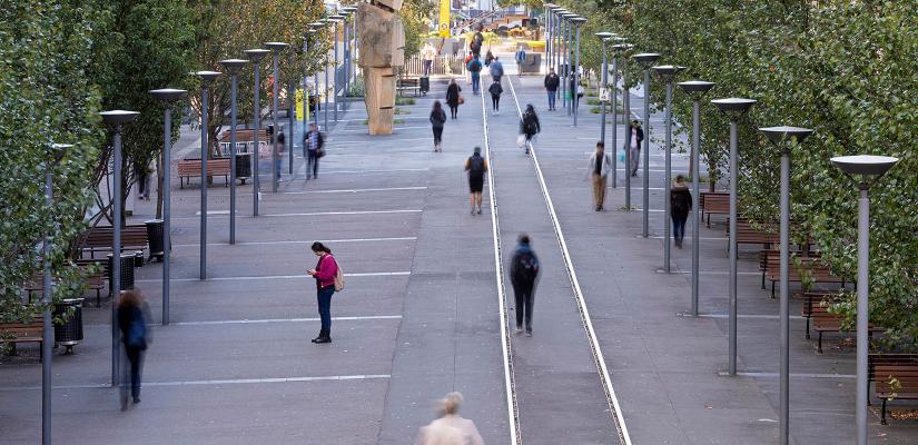 Pedestrians on The Goods Line