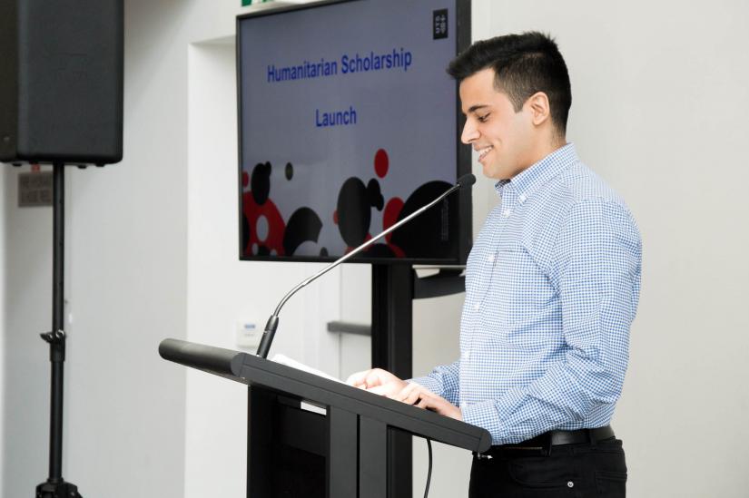 Mohammad Sakhvidi speaking at an event