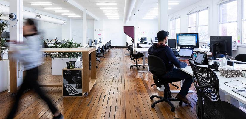 Startup entrepreneurs at work in Building 16