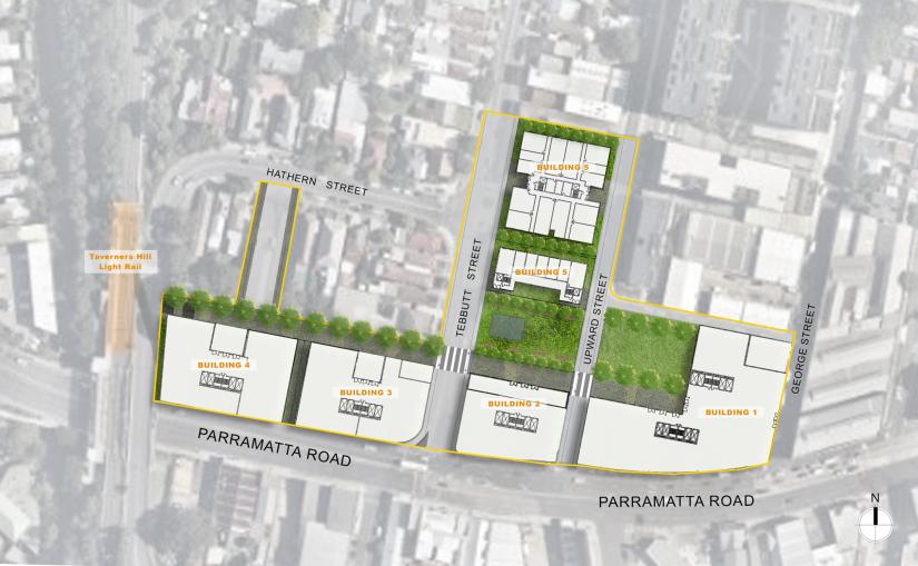 Aerial view of a masterplan for Taveners Hill