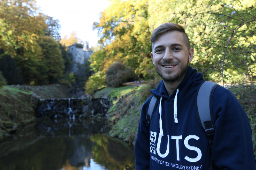 Filip posing in a UTS jumper