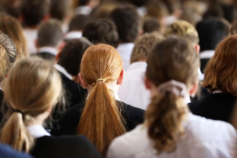 Back of head of school girls