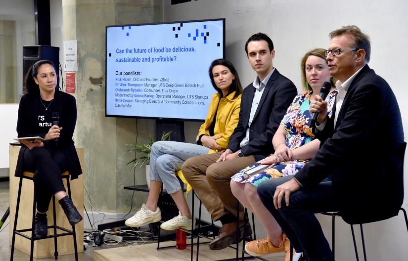 Future of Food Forum panellists. From left, Ilana Cooper, Oleksandr Rybalko, Dr Alexandra Thompson and Nick Hazell.