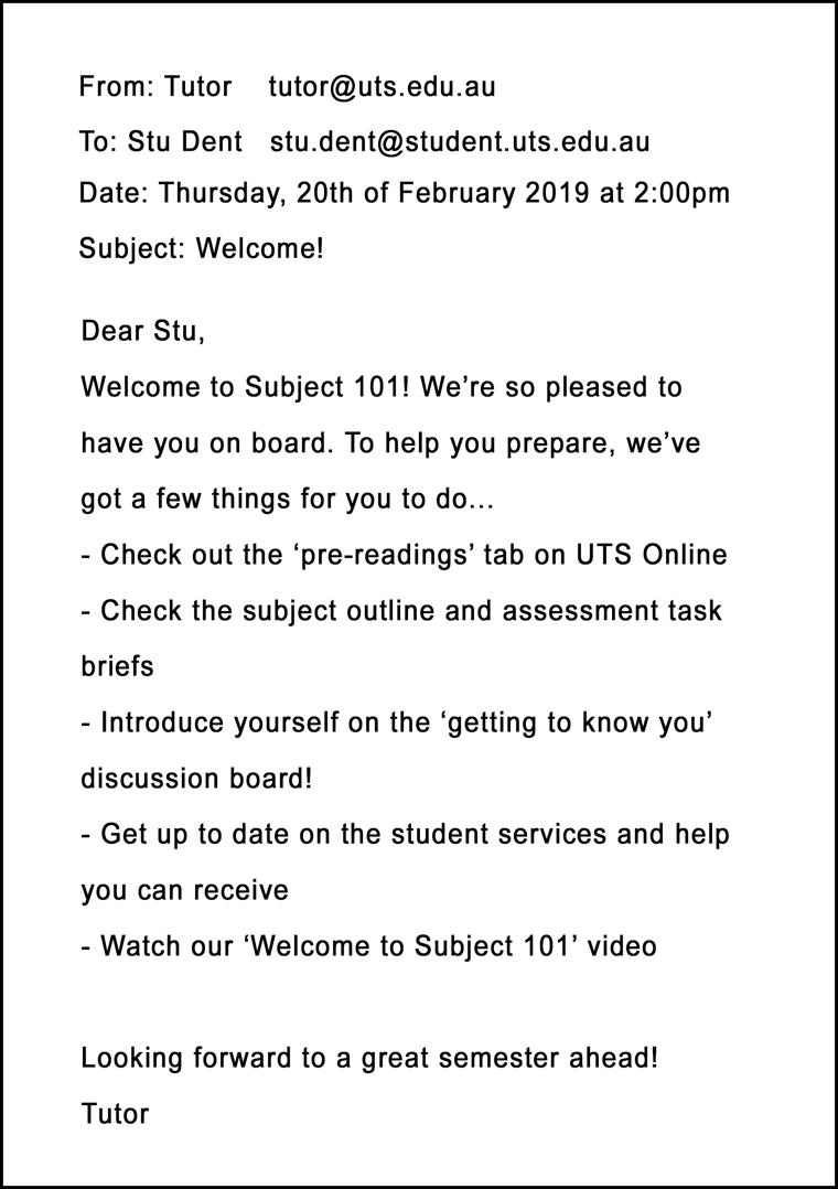 Email text