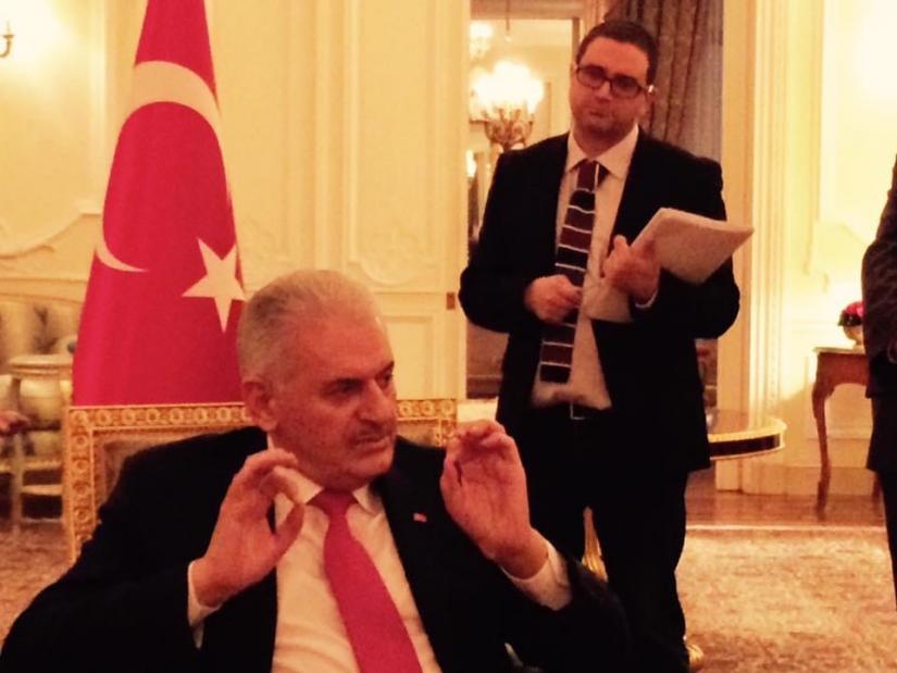 Seref Isler producing BBC World Service interview with Turkey's then Prime Minister Binali Yildirim