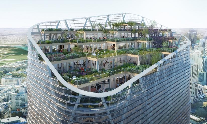 Top down view of the Tech Central tower