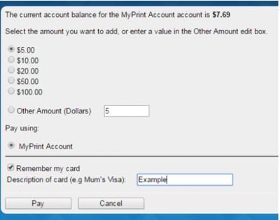 select amount