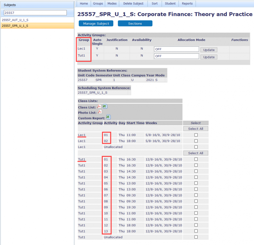 myTimetable subject requirements application screengrab