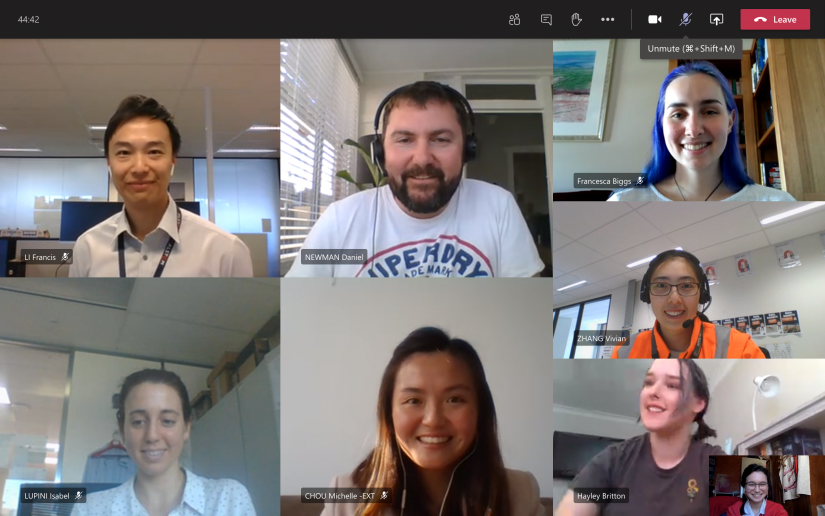 Screenshot of Zoom call 