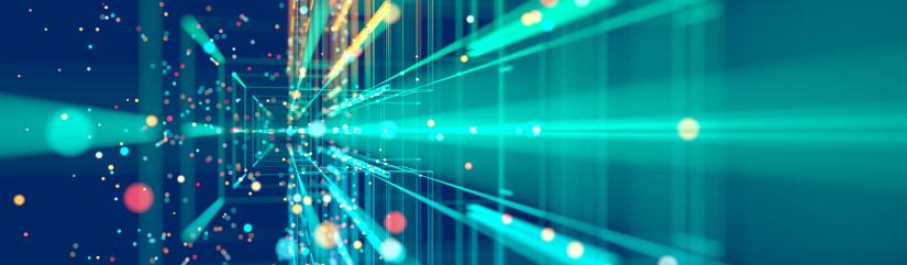 Futuristic green data background