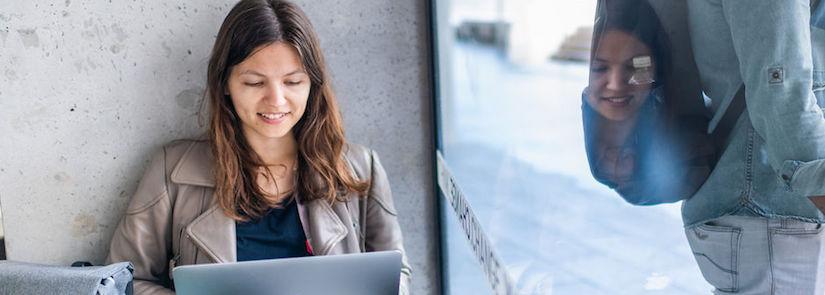 UTS female student studying on campus