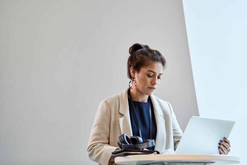 UTS female student studying on campus