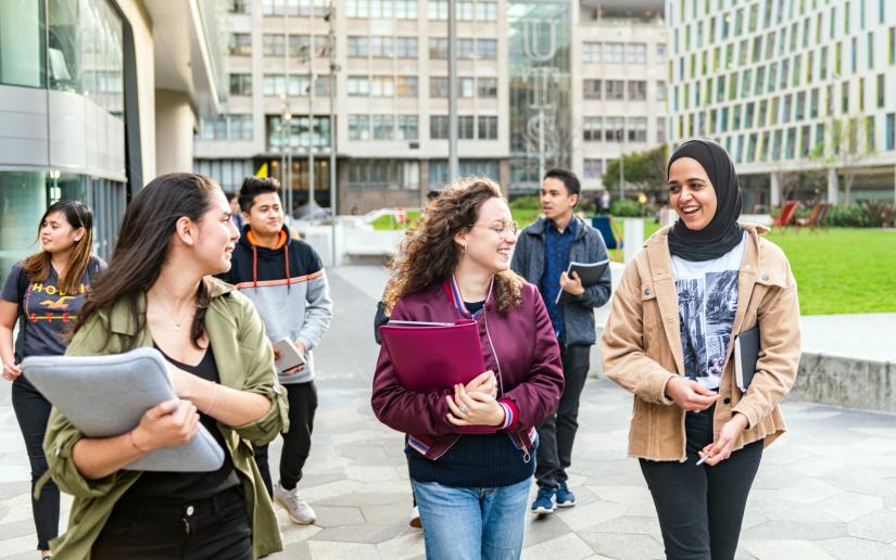 A group of students on the UTS city campus