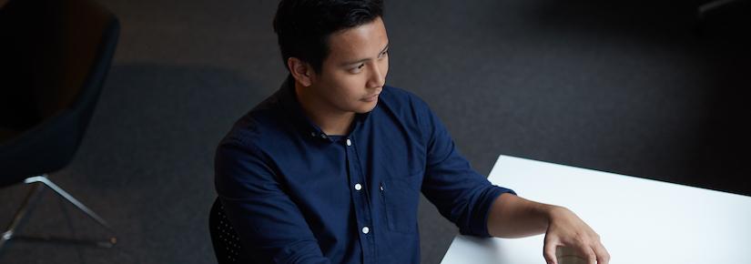 A PG student studying on campus