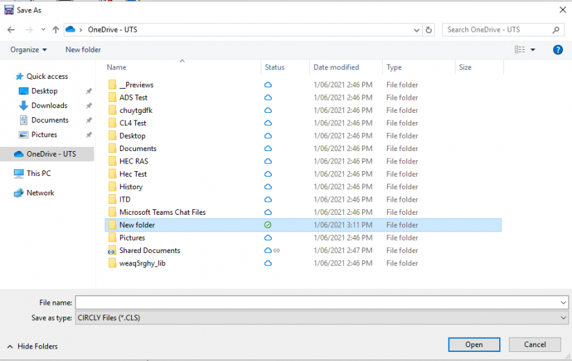 Screenshot Citrix WorkSpace - new folder