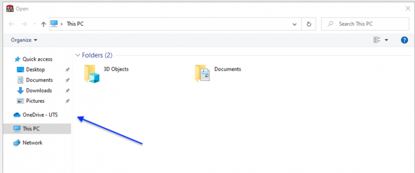Screenshot Citrix WorkSpace - accessing a file