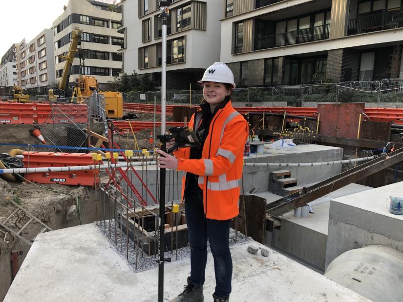 Female engineer in construction site