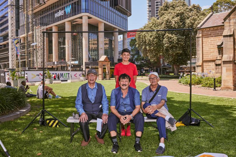 Cherine Fahd in a photoshoot with three men in Parramatta City