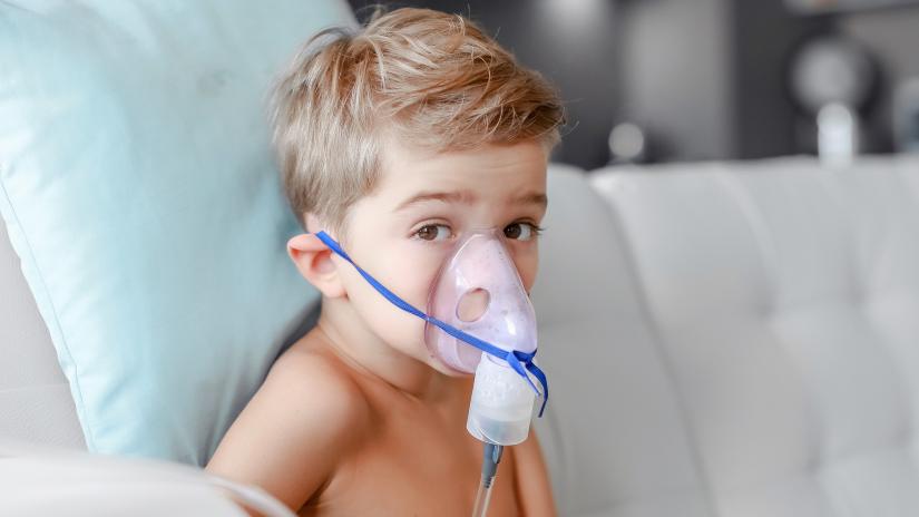 child with nebuliser