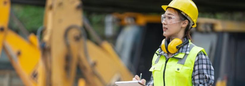 woman working in construction