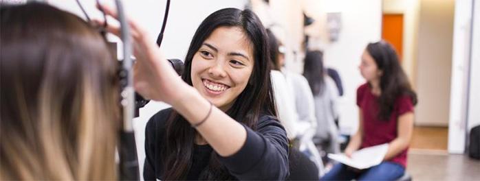 Orthoptics student examines patient