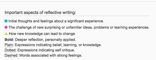 Reflective writing_markup