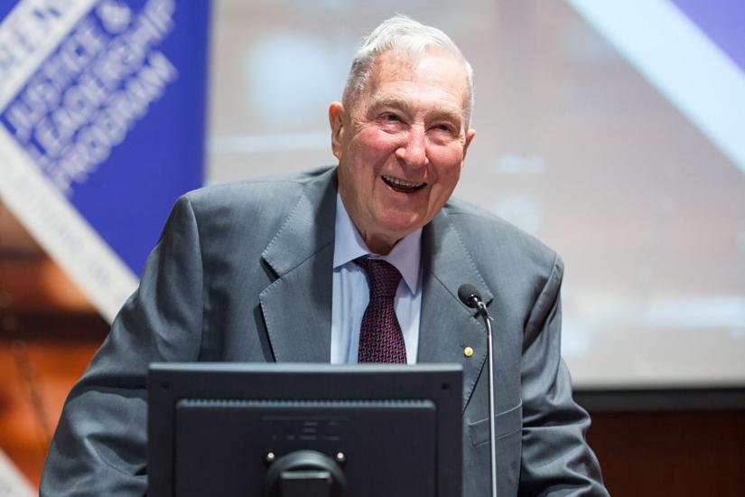 Portrait of Gerard Brennan at UTS Law awards presentation