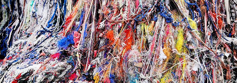 Multicoloured textile waste in Bangladesh