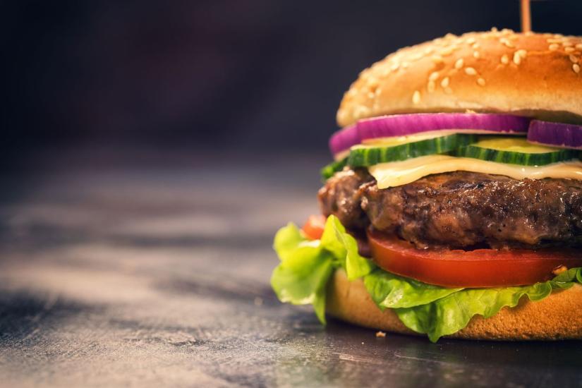 image of a stacked burger