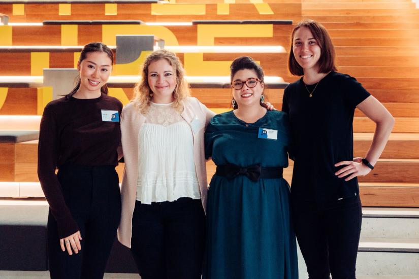 4 Lucy mentors and mentees looking at the camera, smiling. 