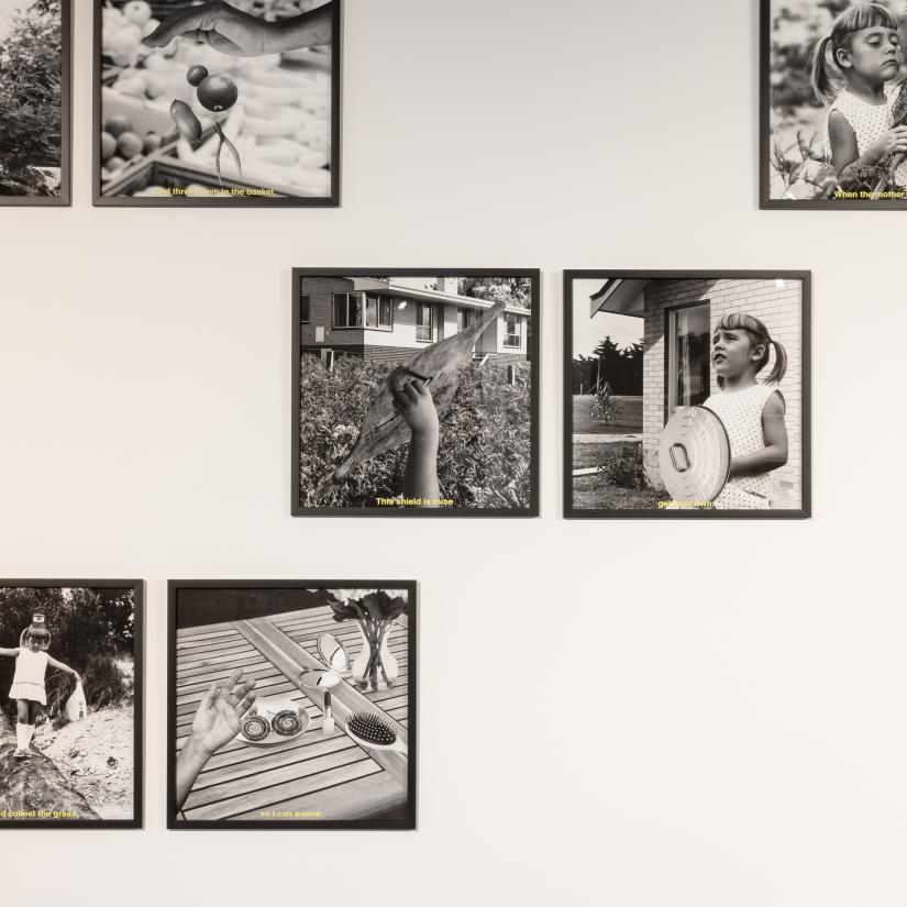 A cropped image of pairs of black and white photographic works