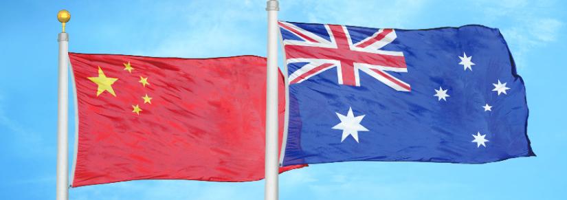 China and Australia flags