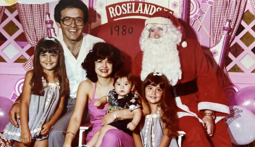 Cherine Fahd and her family with Santa