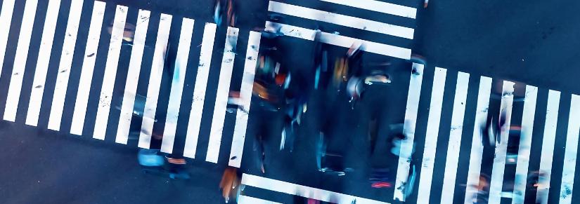 aerial view of intersection