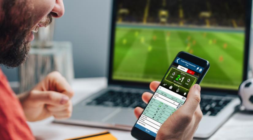 Photo of someone betting online