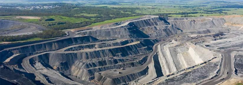 Aerial view of a coal mine