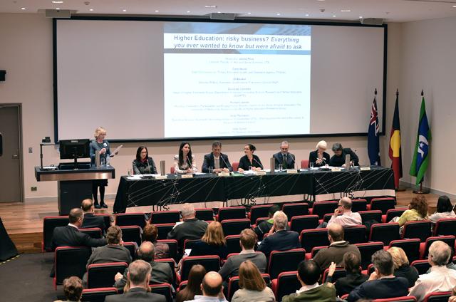 Associate Professor Sally Varnham and the panel at the Q&A session