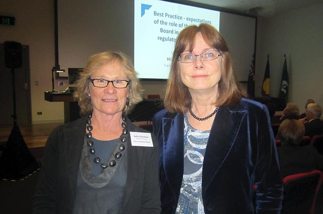 Professor Hilary Winchester (right) with Associate Professor Sally Varnham, Chair of Academic Board