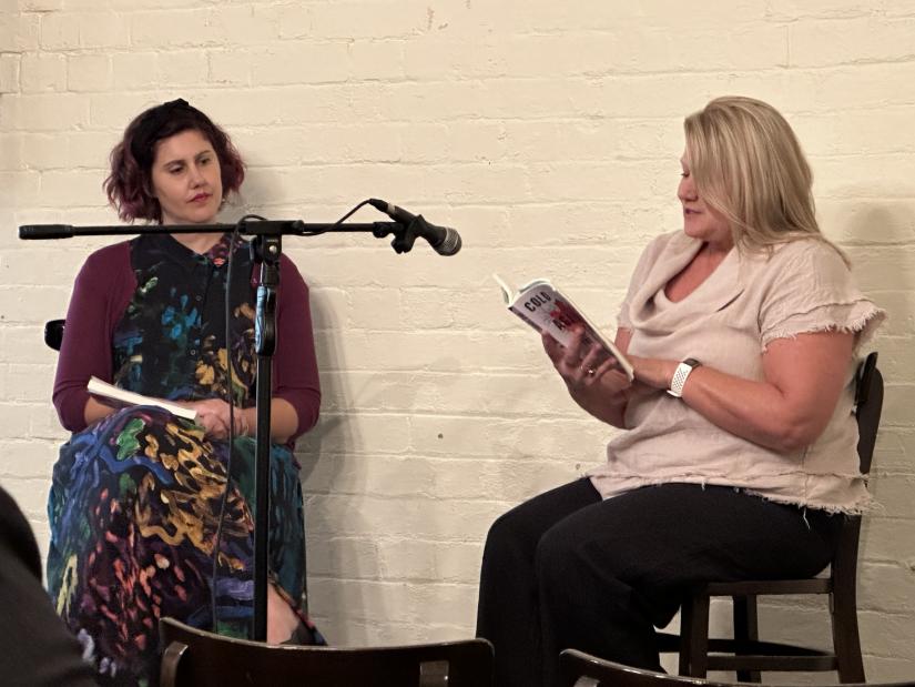 Jane reads to a crowd