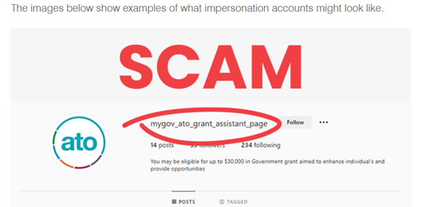Example of an impersonation account