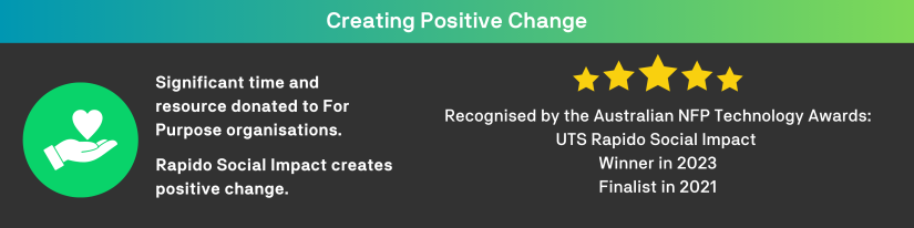 An image showing the text 'Recognised the the NFP Technology Awards'