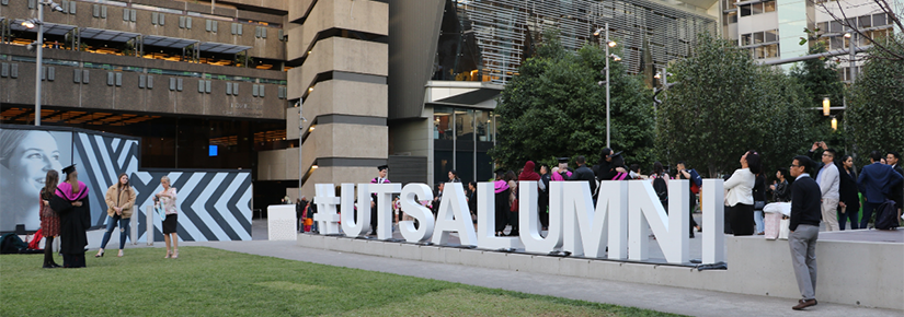 Students on the Alumni Green following their UTS Health Graduation Ceremony