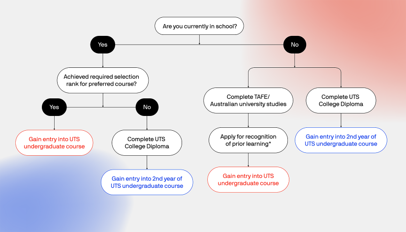 Pathways into UTS graphic