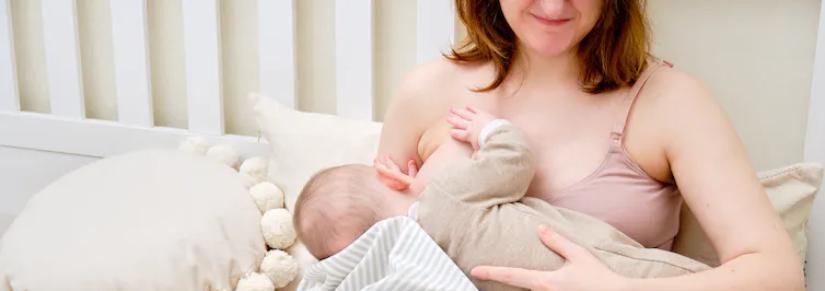 Woman breastfeeding her baby