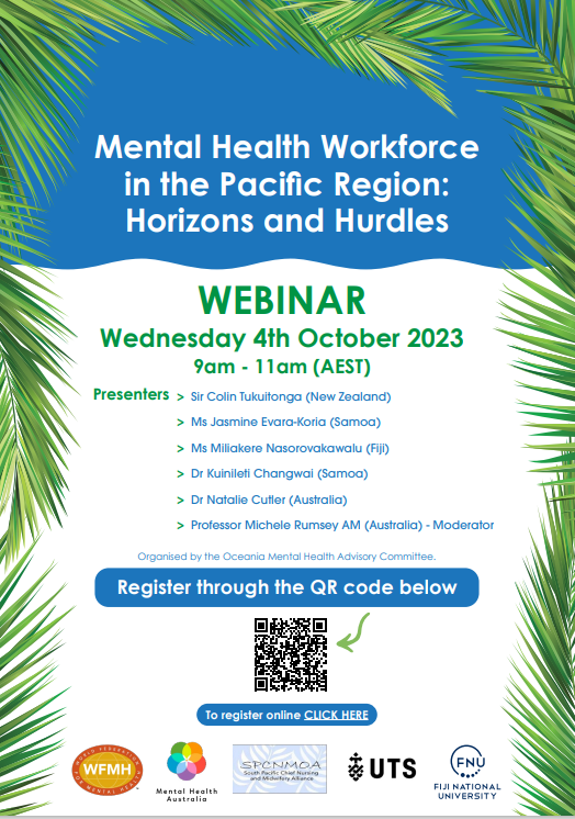Mental health pacific webinar flyer