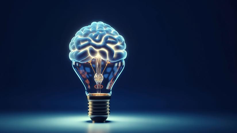 Brain light bulb graphic